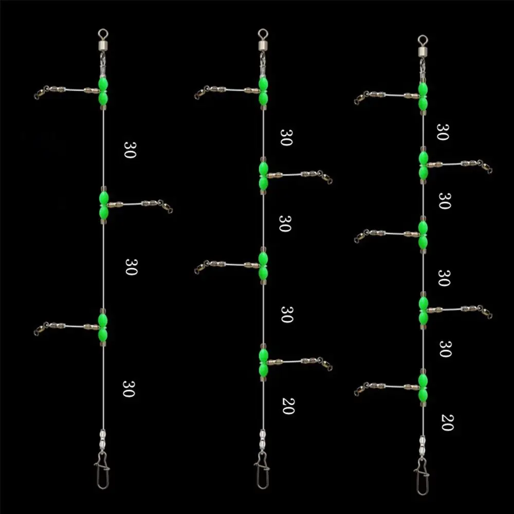 5 uds líder de pesca caliente línea líder de pesca broches giratorios puntal de conexión líder de alambre de pesca brillo nocturno plomo Snap