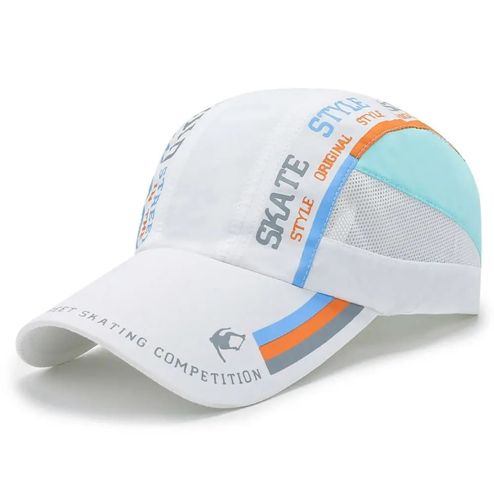 Gorro de secado rápido con letras de retales, gorra de béisbol transpirable ultrafina, gorra de béisbol de malla ajustable Unisex para hombres