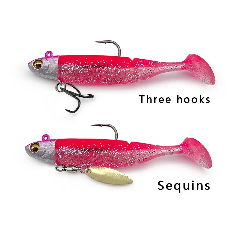 Jig head softbait AJLURES con cola de silicona para pesca