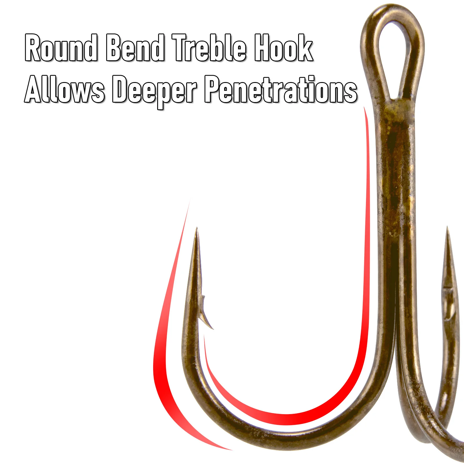 Anzuelos Triples Stinger de Bronce – Curvatura Redonda para Surf - imagen 5