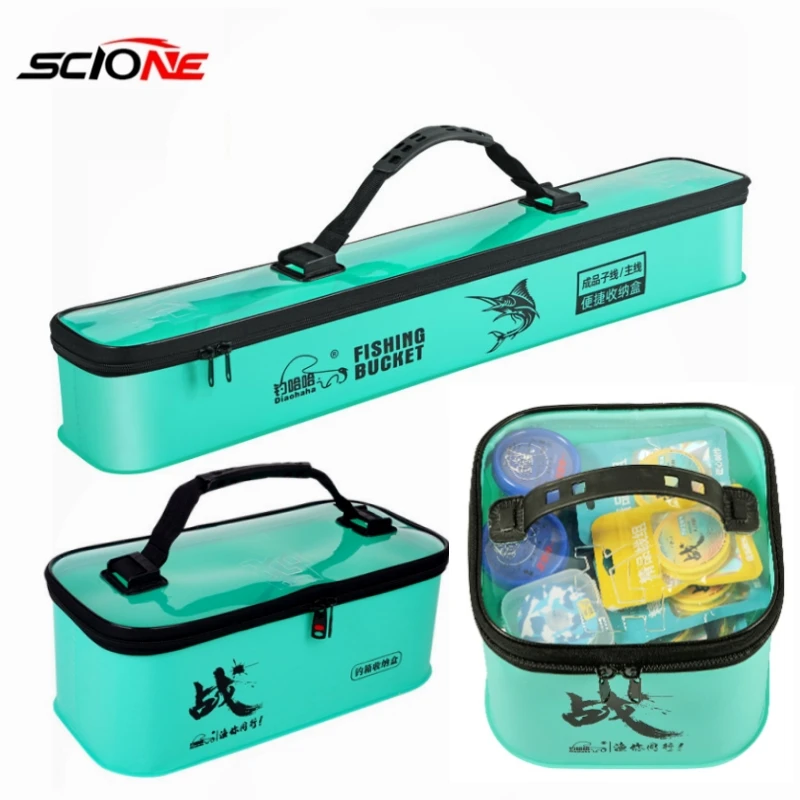 Bolsa de caja de pesca gruesa EVA impermeable, caja de equipo de pesca, Cubo de pescado vivo, sublínea principal, estuche de almacenamiento flotante, bolso de mano de 216G - imagen 3