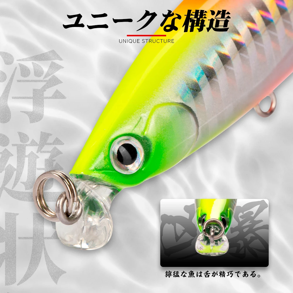 Hunthouse-señuelo de pesca de pececillo, Wobbler, flotante, Artificial, 78mm, 98mm, 118mm, lubina, agua salada, aparejos de Lucio - imagen 4