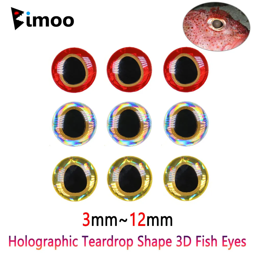 Ojos holográficos 3D lágrima para montar moscas y señuelos de pesca