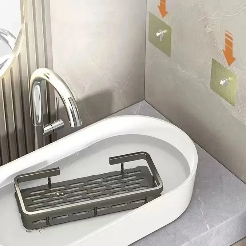 Estante de pared para baño, estante para champú, organizador de almacenamiento de maquillaje, estante de ducha, accesorios de baño, aleación de aluminio, sin taladro, 1/2/3 Uds. - imagen 5