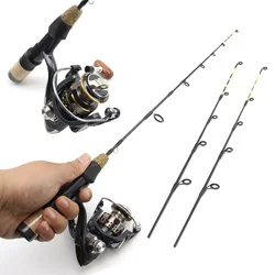 Caña para pesca en hielo con carrete - Fibra de carbono ligera