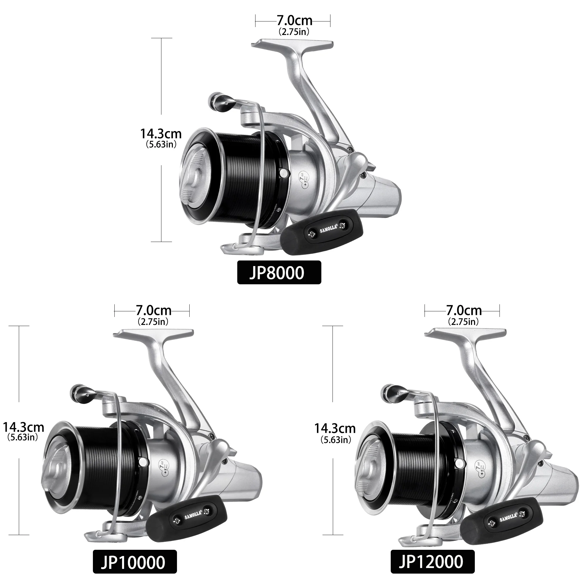 SAMOLLA nuevo carrete de Pesca giratorio arrastre fuerte 20kg eje de gusano Pesca mar carretes de agua salada accesorios rueda giratoria de fundición larga - imagen 5