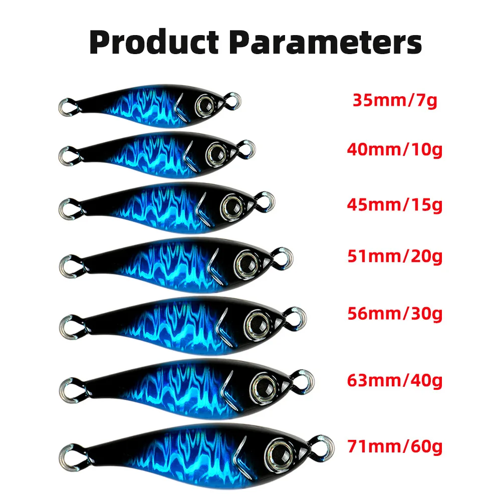 Señuelo de plantilla de Metal para pesca, 7g-60g, señuelo de pesca de mar, señuelos artificiales de Jigging lento - imagen 3