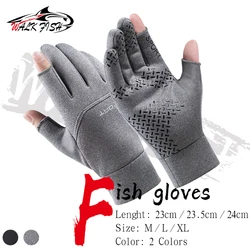 WALK FISH-guante de pesca con dos dedos expuestos para hombre y mujer, forro polar para otoño e invierno, entrega urgente, pantalla táctil, protección contra el viento