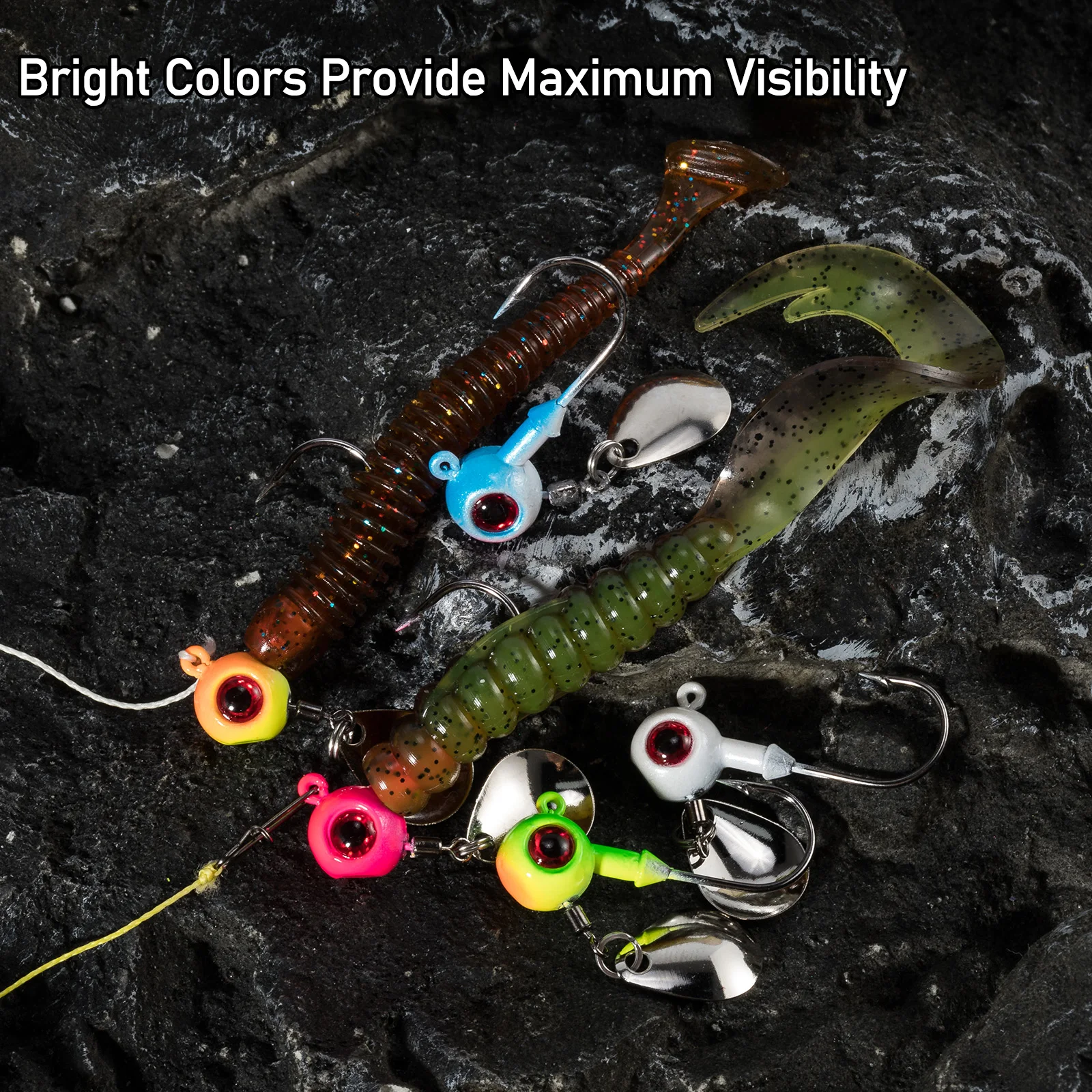 Anzuelos Jig Stand Up Spinner redondo con cuchilla Colorado - imagen 4