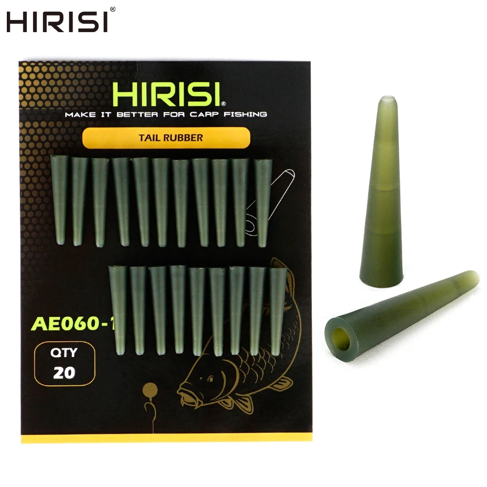 Hirisi 20 piezas Terminal de pesca de carpa aparejo cola mangas de goma cono Clips de plomo de pesca AE060-1 accesorios de pesca de carpa
