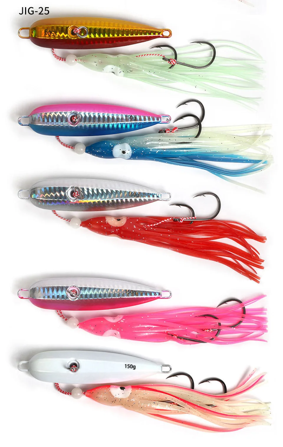 Jig-25 señuelos de pesca coloridos y versátiles para una variedad de aventuras de pesca