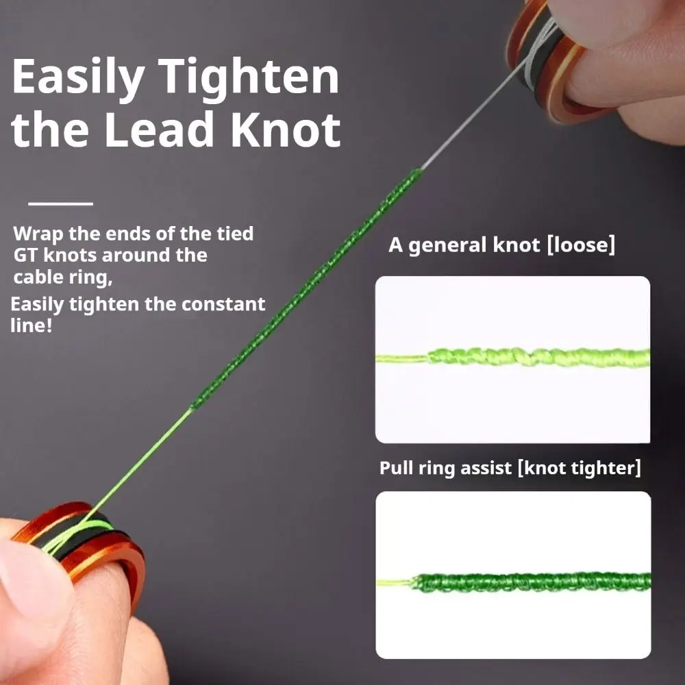 Extractor de sedal de pesca de aleación, dispositivo de anudado, protección de manos, anillo de línea de tracción rápida, escariador de línea portátil antideslizante, actividades al aire libre - imagen 5