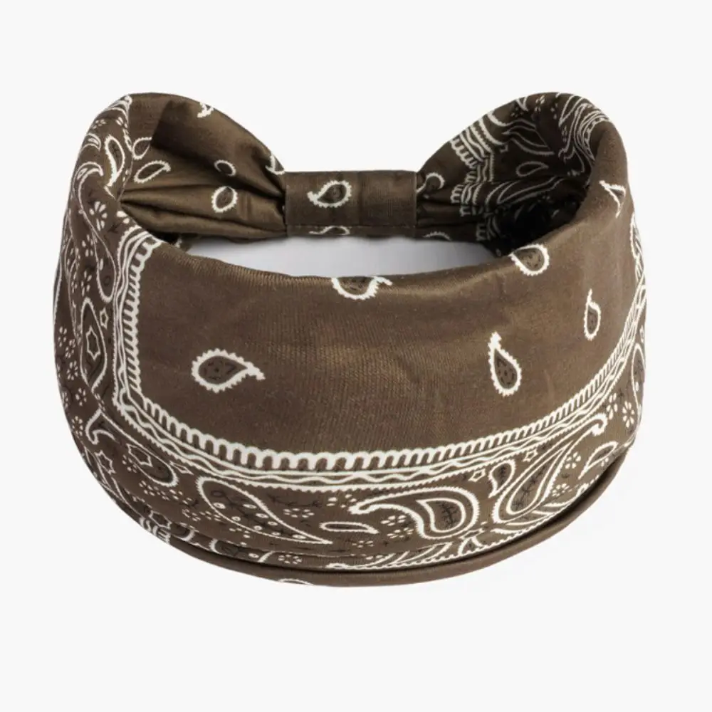 Turbantes con nudo bohemio y estampado de anacardo, diadema elástica para Yoga con borde ancho, diadema cruzada colorida Unisex para niñas y mujeres - imagen 5