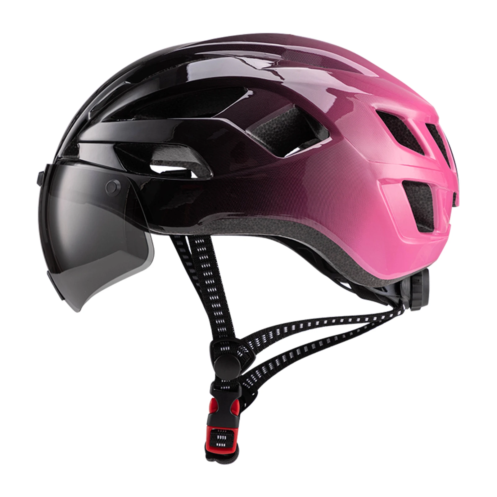 Cascos de bicicleta para mujer Gafas magnetizadas Casco de bicicleta universal PC EPS Integral con luz trasera LED para bicicletas de montaña de carretera - imagen 2