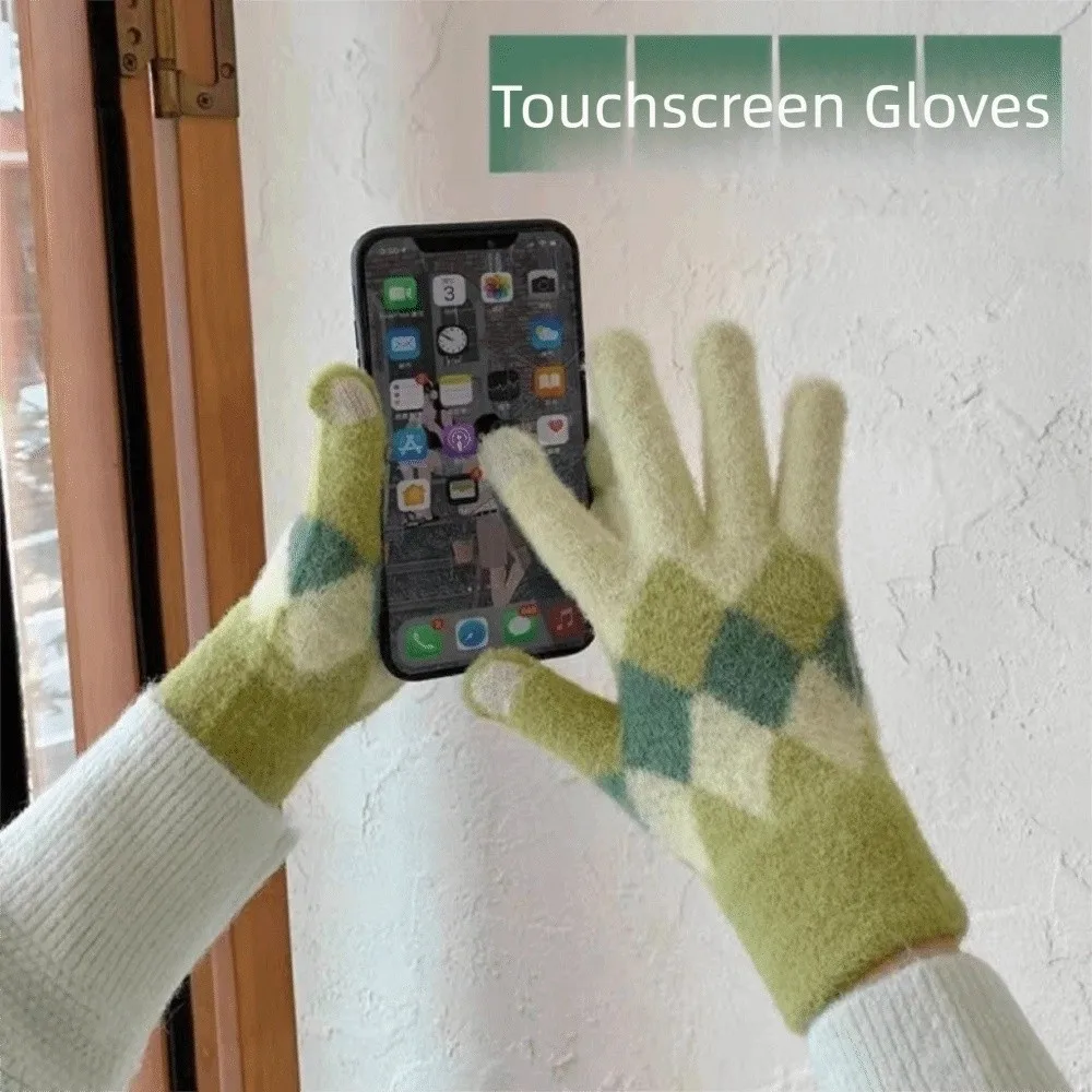 Nuevo Guante de punto que mantiene el calor, guantes de mujer a prueba de viento con pantalla táctil, guantes de ciclismo de invierno a prueba de frío para mujer - imagen 4