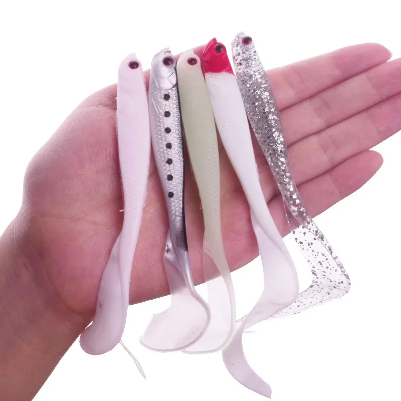 3 unids/lote cebo suave de silicona de cola larga para peces 12cm 6,5g plantillas Wobblers señuelos cebos de goma artificiales lubina Swimbait aparejos de pesca - imagen 3