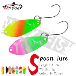 WALK FISH 1 Uds 3g 31mm señuelo de pesca de Metal lentejuelas lentejuelas de Metal de colores cebo de pescado cebo duro trucha de agua dulce lentejuelas de boca de caballo