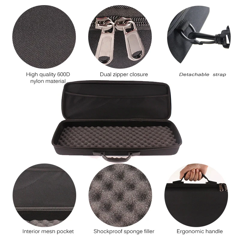 Bolsas de Pesca al aire libre portátiles EVA a prueba de golpes, bolsa de transporte para caña de pescar y carrete con correa, estuche de almacenamiento para poste, bandolera para Pesca - imagen 5