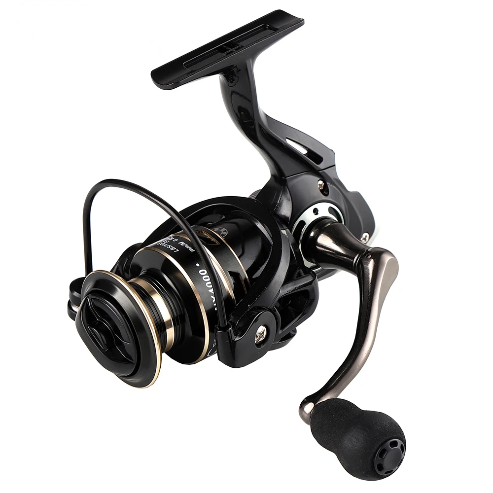 Carrete de pesca de Metal negro de alta calidad, relación de velocidad 5,2: 1/4, 7:1, arrastre máximo 10KG, Serie 2000-7000, adecuado para carpa Zander fuerte - imagen 5