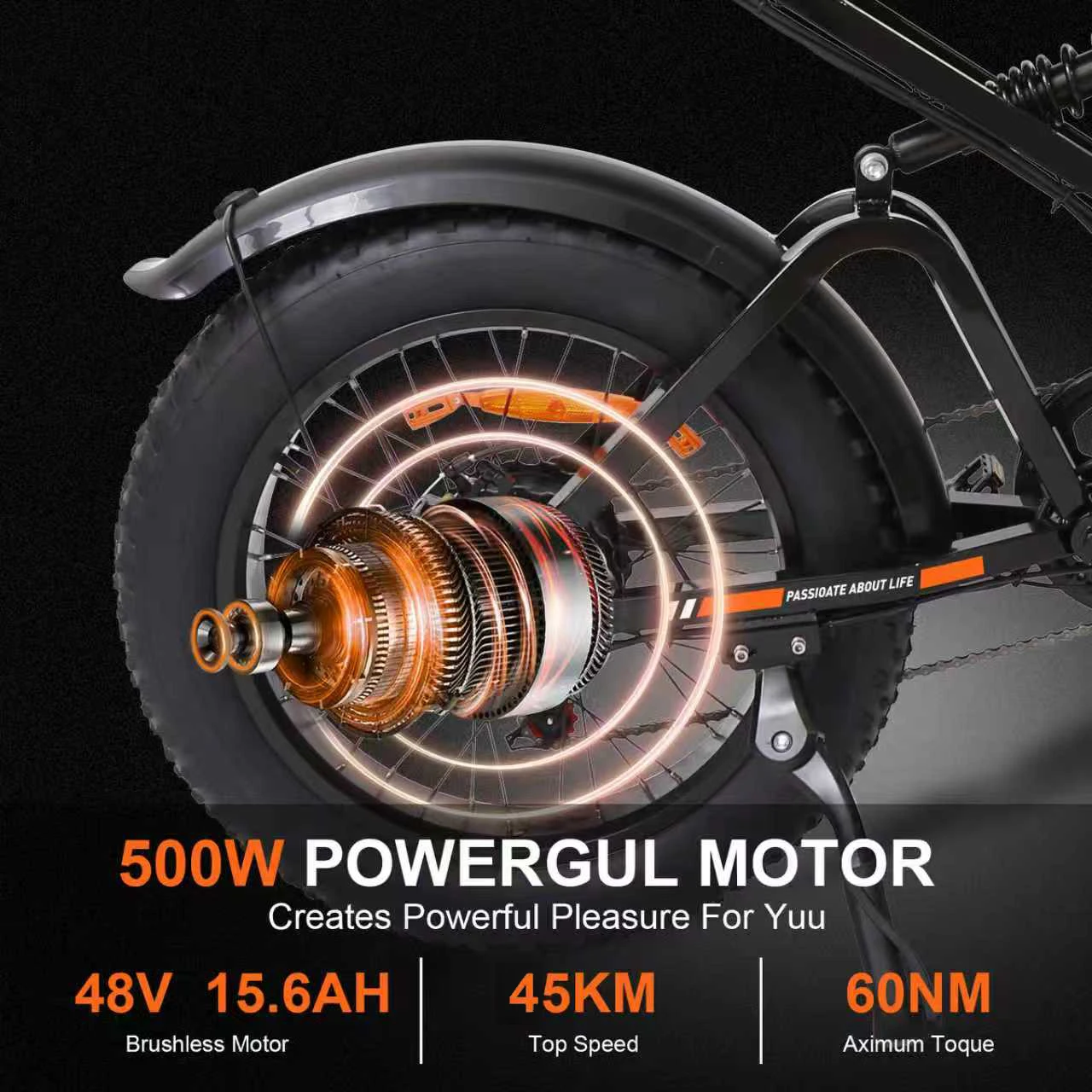 Bicicleta Eléctrica JKING FXH-009 – 500W, 48V, 45 km/h, pantalla LCD - imagen 3
