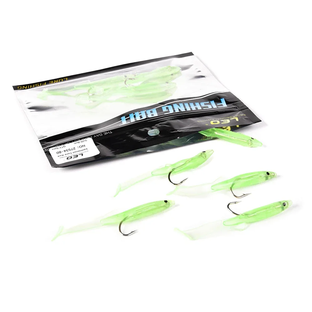 4/5/6/8/10 Uds cebo luminoso con anzuelo Luya cebo suave Crankbait Pesca de silicona viene con anzuelo aparejos de cebo señuelo de Pesca de carpa - imagen 5