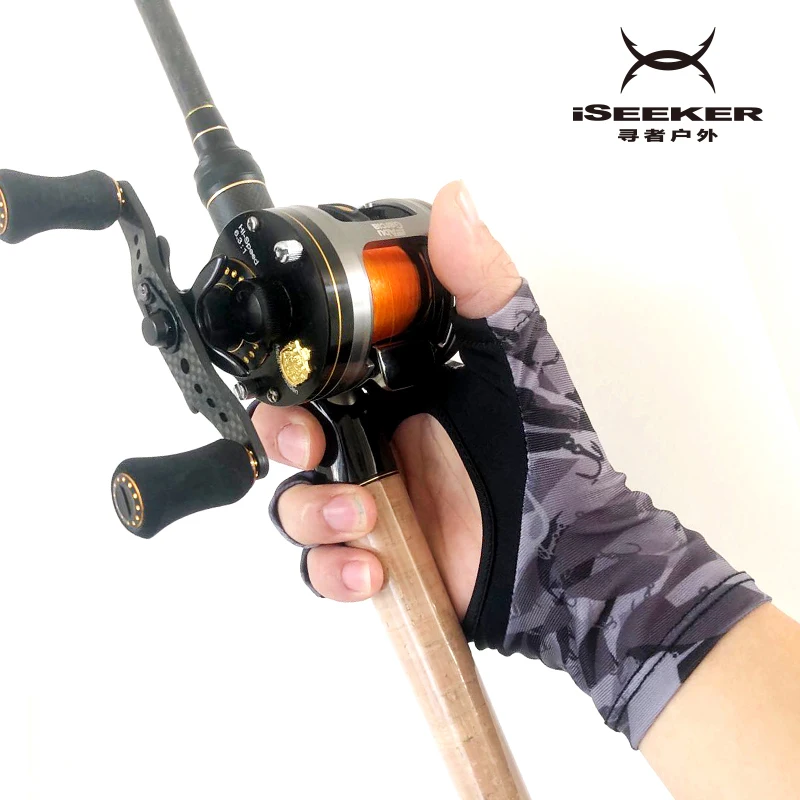 ISeeker Outdoor Lake Warrior Series Guantes de pesca Protector solar de secado rápido Cómodo y transpirable Pesca en carretera Subcamouflag - imagen 4