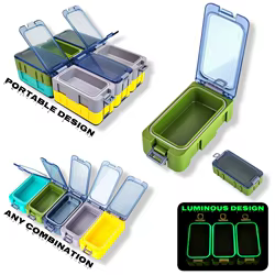 3 unids/set luminoso Mini cajas de accesorios de pesca organizador caja de herramientas herramientas de pesca contenedor de cebo caja de herramientas de pesca Accesorios