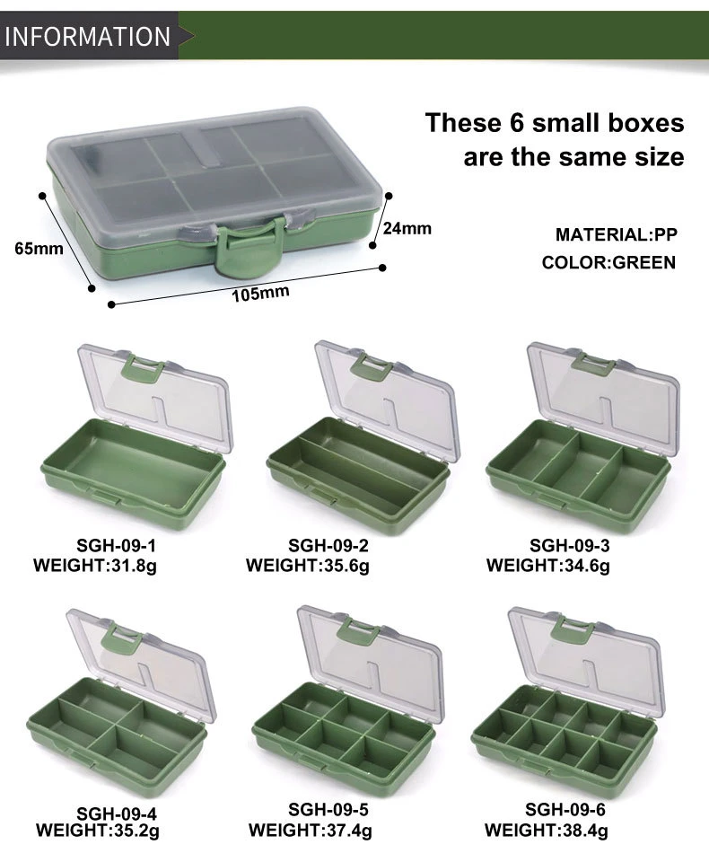 Caja de almacenamiento con 2 compartimentos para carpa, sistema de cajas de aparejos de pesca, cebo, cuchara, gancho, contenedor de almacenamiento, caja de pesca portátil - imagen 2