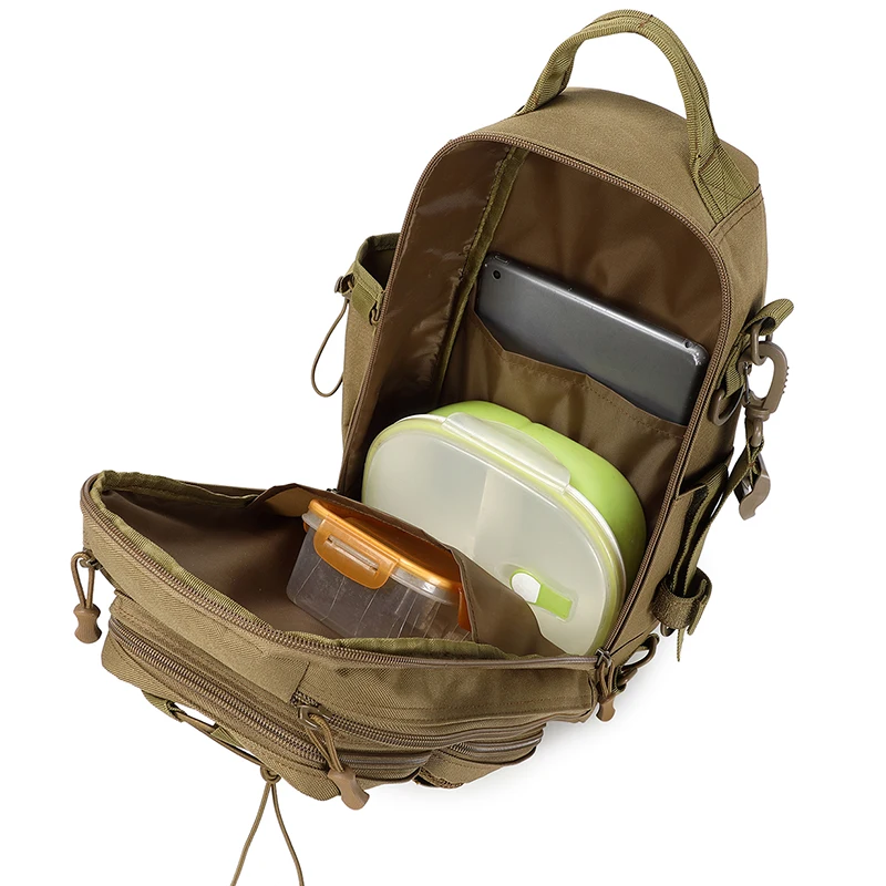 Mochila táctica de pesca con soportes para cañas señuelos riñonera - imagen 3