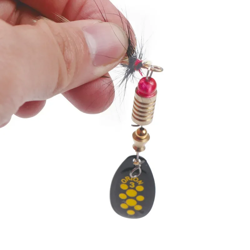 Cebo Swimbait Artificial, señuelo de pesca giratorio, Wobbler, cuchara para trucha, plantilla, cebo de pesca con mosca, señuelos duros de mar con anzuelos triples de plumas - imagen 5