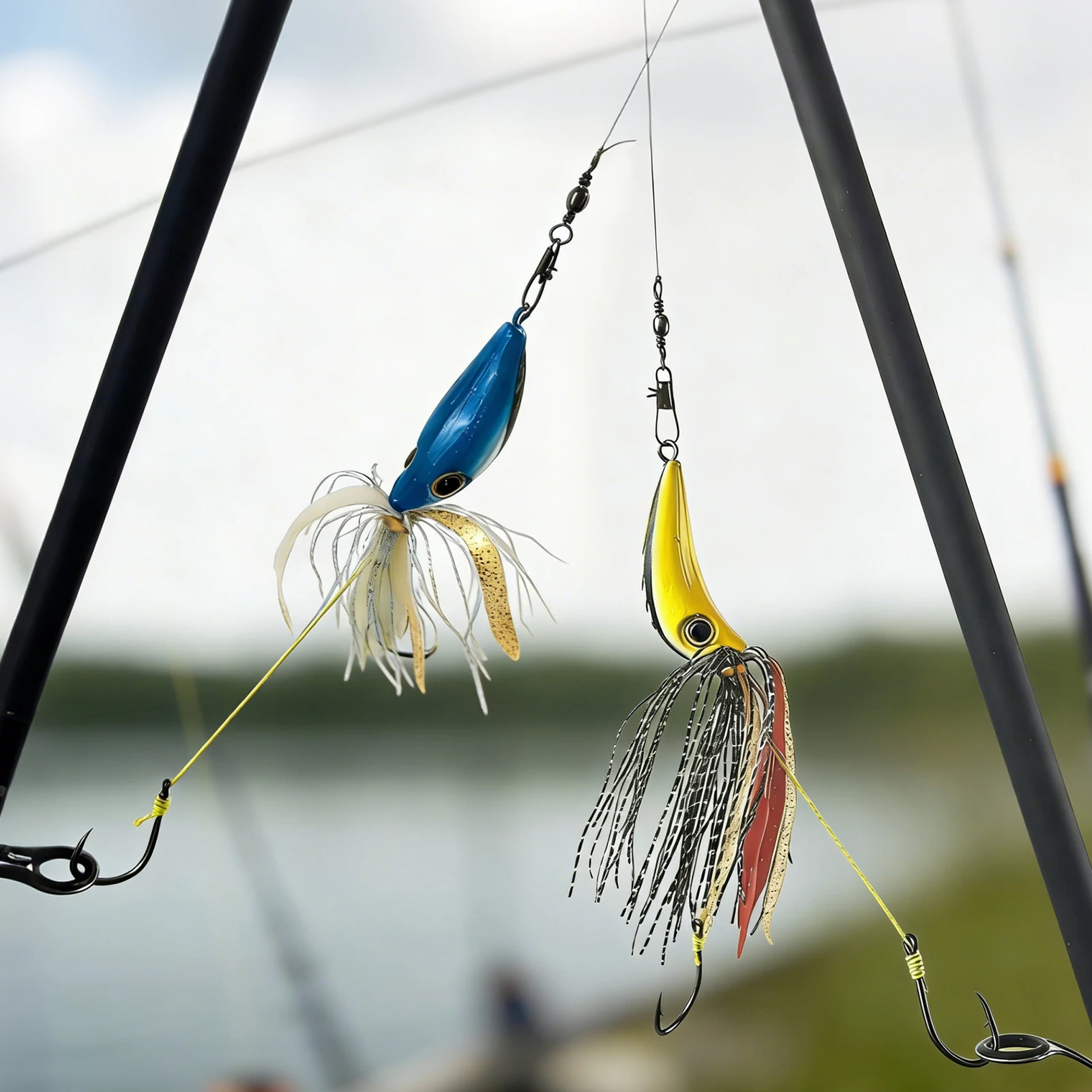 Señuelos lastrados FREE FISHER con doble anzuelo y faldas de goma - imagen 3