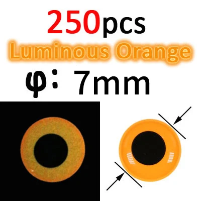 250pcs orange 7mm