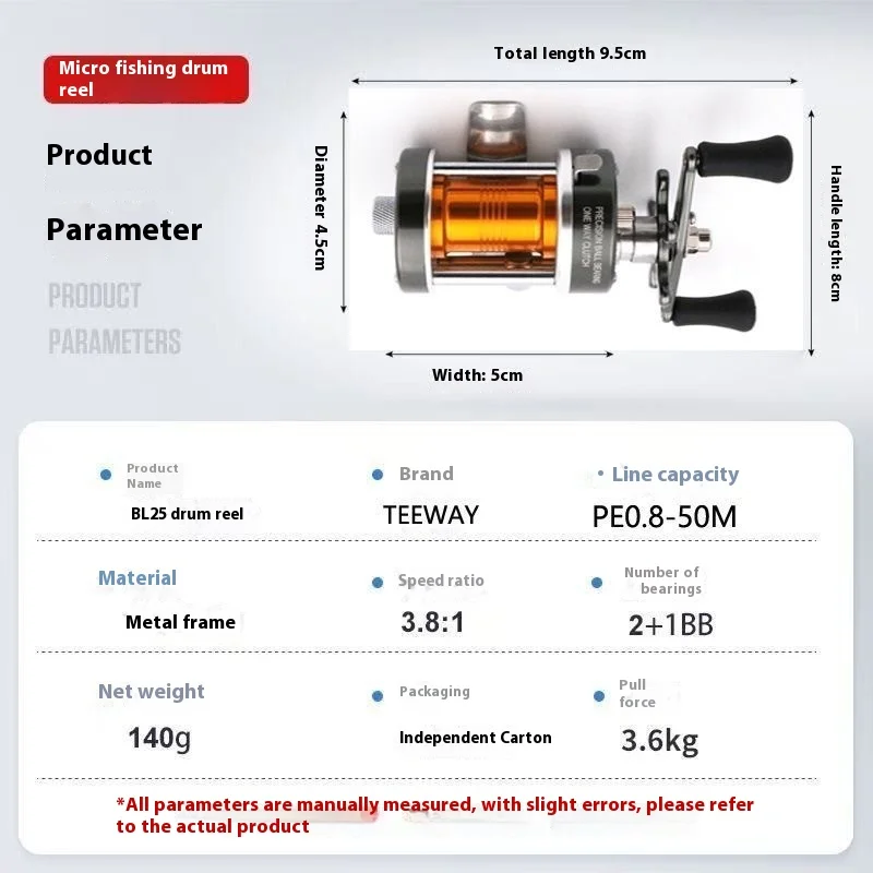 Teeway BL25 3.8 Carrete tambor liberación rápida totalmente metálico - imagen 4