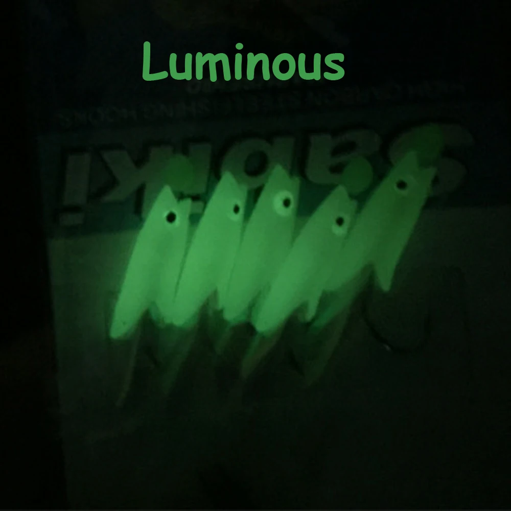 Wifreo-Sabiki aparejo de pesca de agua dulce, anzuelo de cuerda, Flash luminoso, 5 unids/lote por bolsa - imagen 5