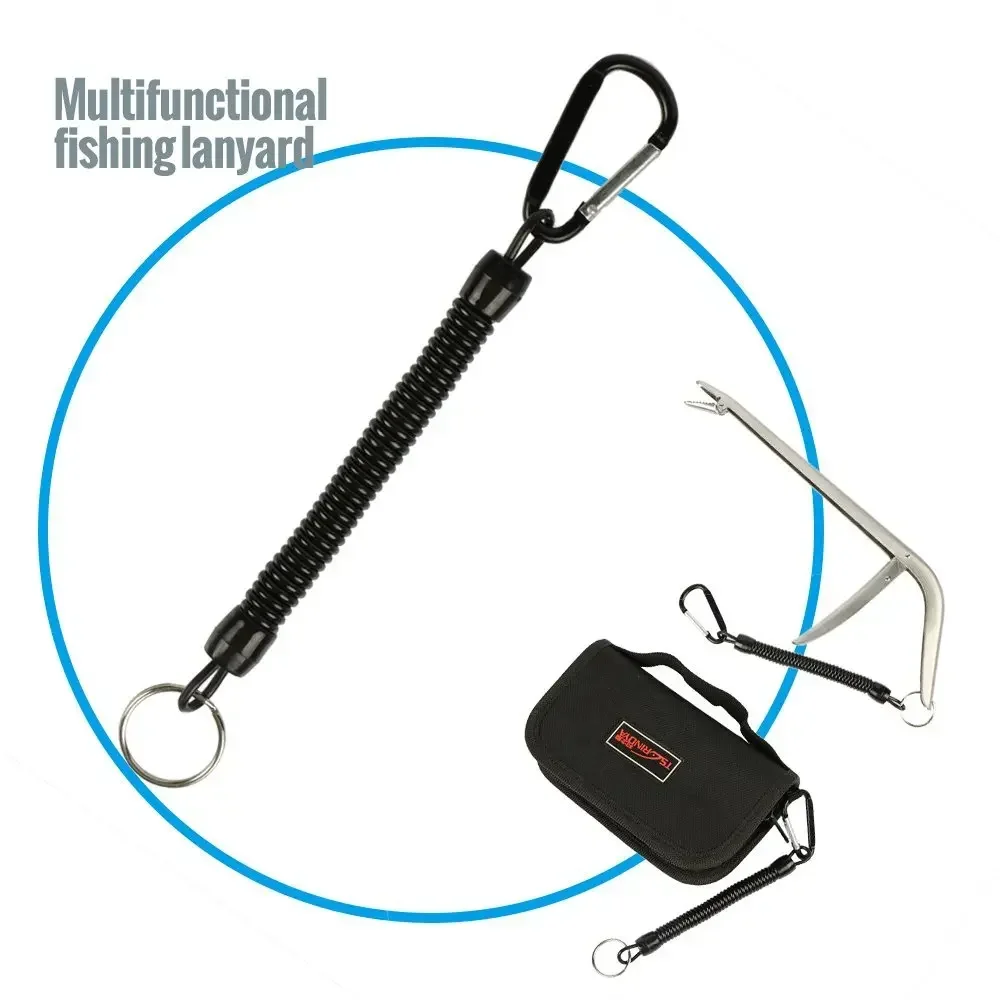 SANLIKE 10 Uds cuerda antipérdida cuerda de seguridad de pesca retráctil cuerda fija mosquetón para acampar al aire libre bloqueo de seguridad herramientas de pesca - imagen 4