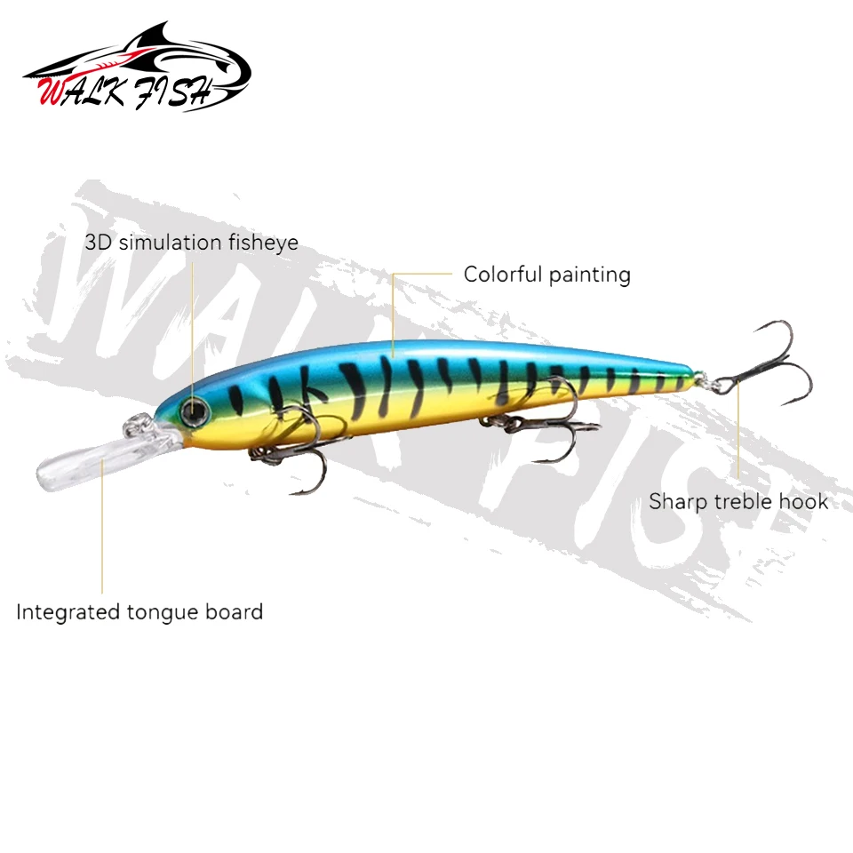 WALK FISH-señuelo de pesca flotante, cebo duro de 120mm, 17g, 3 ganchos, Wobbler, Jerkbait - imagen 2