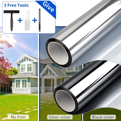Película de privacidad para ventana de espejo unidireccional, anti UV diurna, bloqueo solar, Control de calor, tinte reflectante para ventana para el hogar, oficina y sala de estar