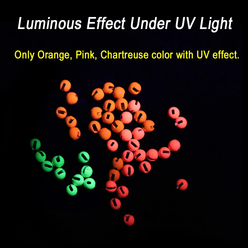 ICERIO 20 piezas cuentas de tungsteno ranuradas con brillo UV Material de atado de moscas para plantilla de fregadero rápido Ninfa Wolly Bugger Scud señuelo de pesca con cabeza de cuentas - imagen 3