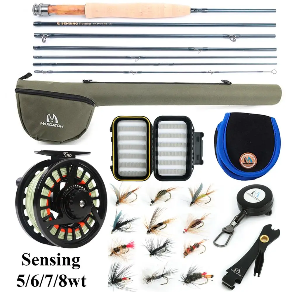 Maximumcatch-Kit de caña de pescar con mosca, accesorio de fibra de carbono con carrete, IM10/30T + 36T, 9FT 6/7/8WT 7 seg - imagen 3