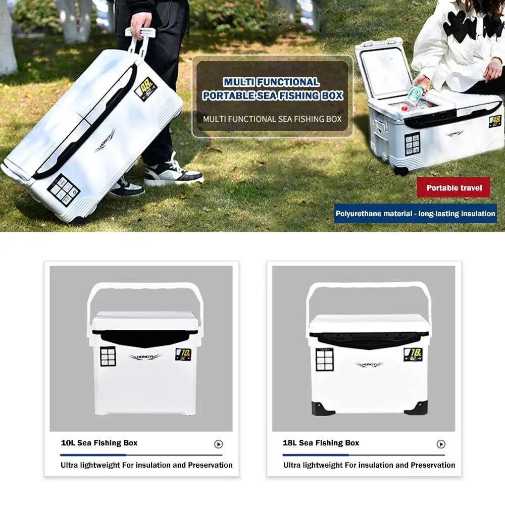 Caja enfriadora de pesca de 10L, 13L, 18L, 22L, 26L, orificios de aire portátiles, almacenamiento de peces impermeable, caja de tanque para exteriores con aislamiento de varios tamaños - imagen 3