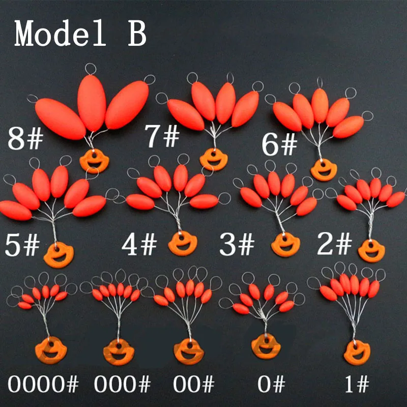 60 paquetes/40 paquetes/lote flotador rojo de siete estrellas flotador de pesca nocturna 6 unids/pack flotador ovalado accesorio de aparejos de pesca B506 - imagen 5