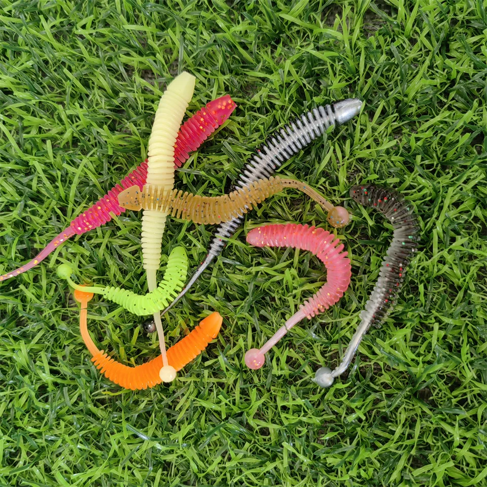 Señuelos blandos de gusano de 10 piezas, cebo blando de goma Artificial, Wobbler de pesca con olor a Camarón, 0,35g/0,7g/1g - imagen 2