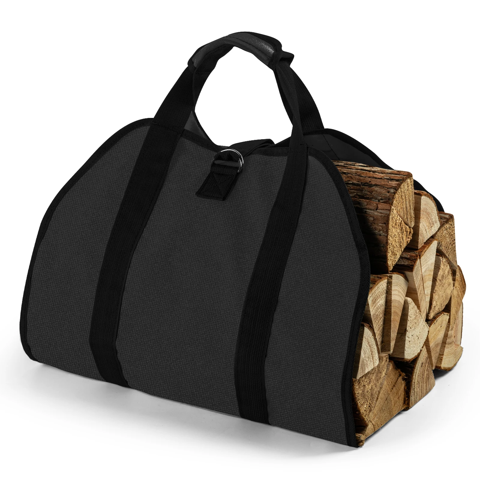 Bolsa para leña Goture, bolsa para leña de 99x48 cm con asas, soporte para leña de lona resistente de 12A para estufa de leña, interior y exterior