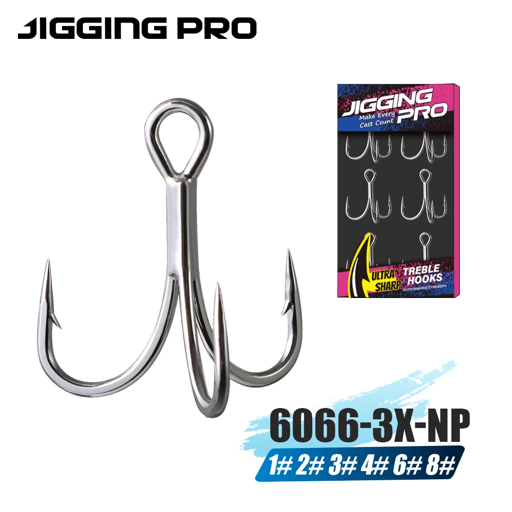 JIGGING PRO anzuelos de pesca de agua salada 3X anzuelos triples accesorios de pesca en el mar anzuelos de asistencia Jigging