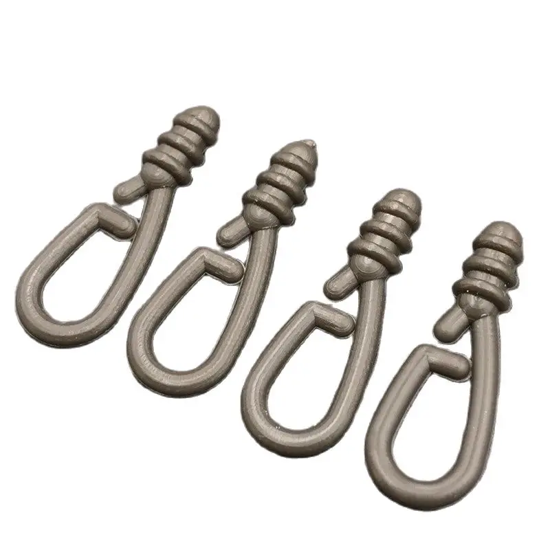 10 unidades de soporte de conector de cambio rápido para pesca de carpa, tornillo de guía de línea verde del ejército, Terminal de plomo, accesorios de aparejos