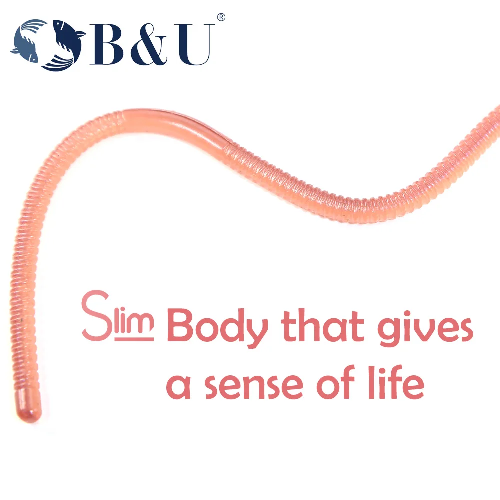 B&U 280mm Earthworm Slow Sinking Soft Lure Artificial Fishing Lures Sea Worms Bait Soft Silicone Fishing Lure Bass Fishing - imagen 4