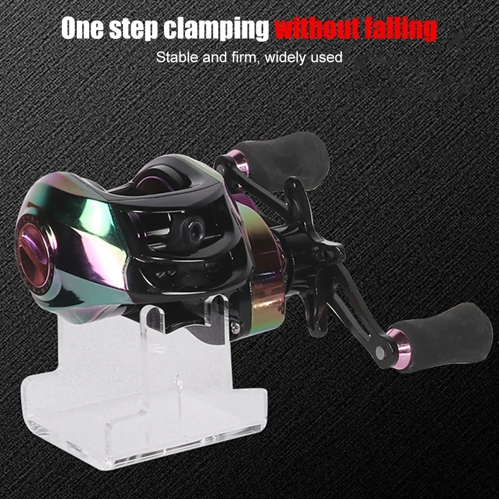 Soporte de almacenamiento de carrete de pesca, soporte de rueda de gota de agua antideslizante, estante de aparejos de pesca transparente, accesorios de pesca multifunción - imagen 2