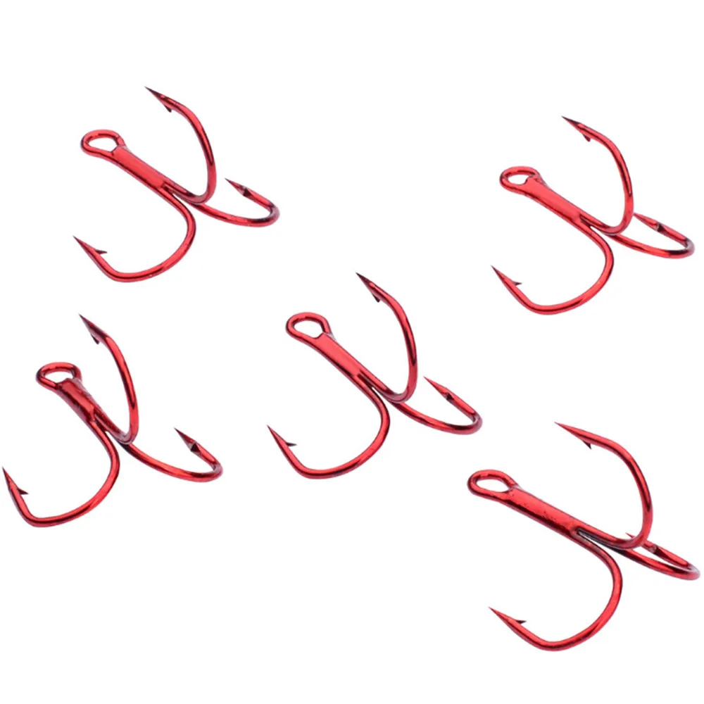 Anzuelo Triple de Ancla Acero Carbono con Púas Rojo para Pesca Marina - imagen 3