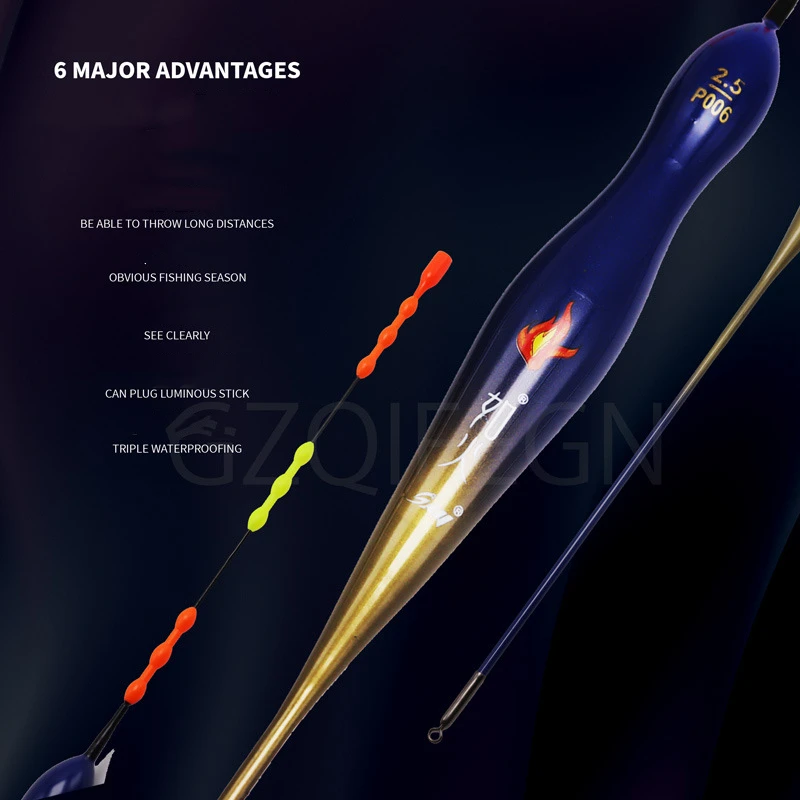 Flotador de pesca de mar ZYZ, longitud máxima, 43,3 CM, 5 tamaños, palo luminoso insertable, cola más larga, deriva de pesca de agua salada o dulce - imagen 3