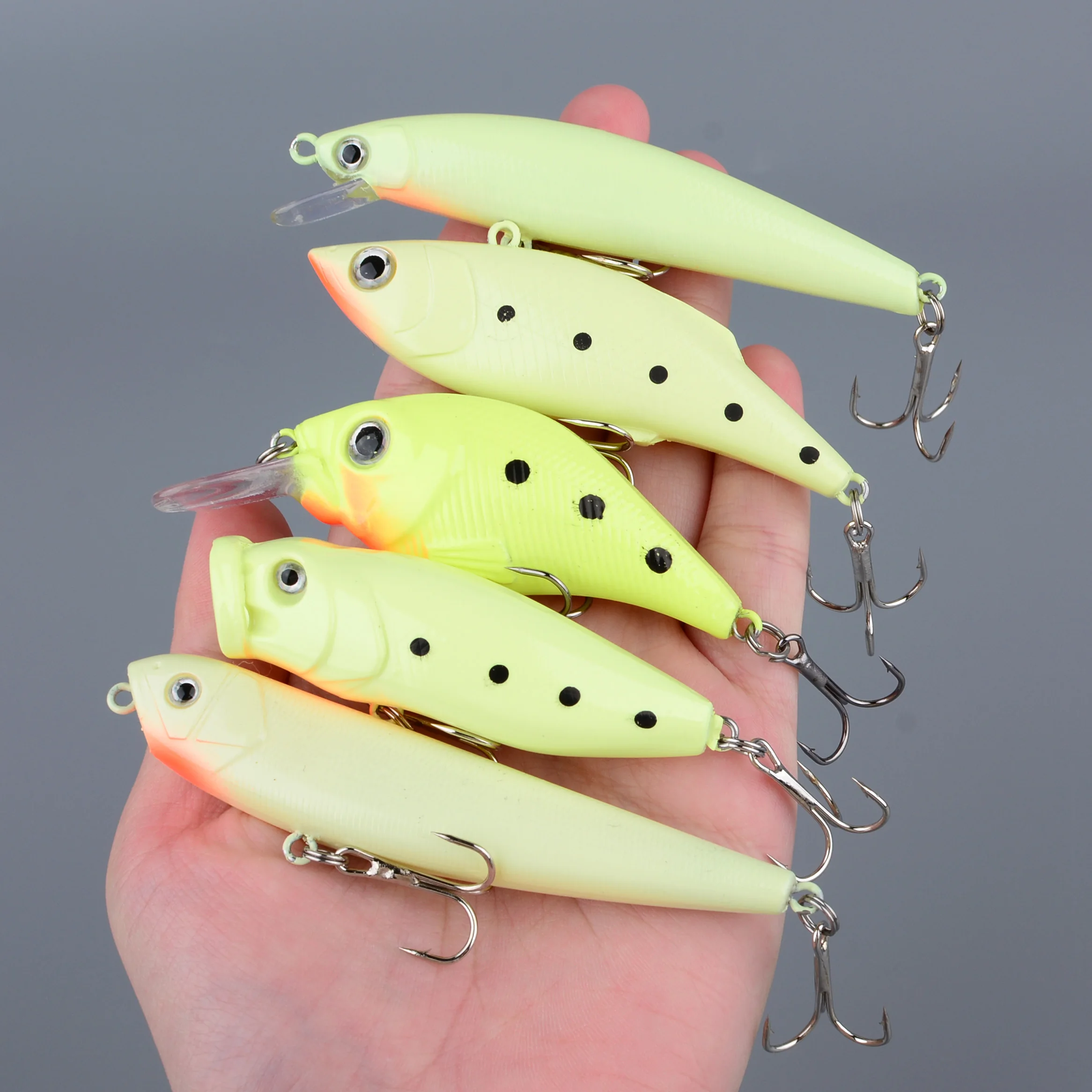 5 uds. Cebos de pesca nocturnos luminosos, señuelo pececillo, pesca, Crankbaits duros artificiales, Lucio, carpa, señuelos de pesca brillantes - imagen 4